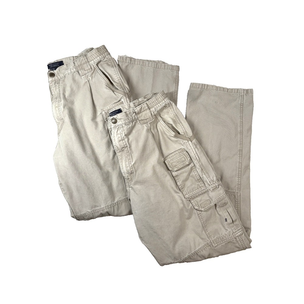 511 Tactical Pants Mens 34x34 Brown Cargo Elastic Waist Double Knee Workwear‎